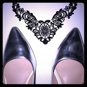 Metallic silver Banana Republic Giah heels